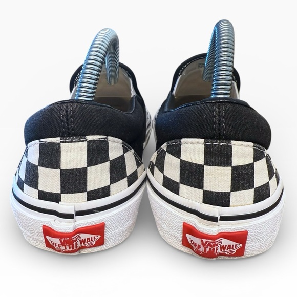 Vans Customs Classic Slip-On Checkerboard Wide | Washed Black & White | 8W/6.5W - Picture 4 of 7
